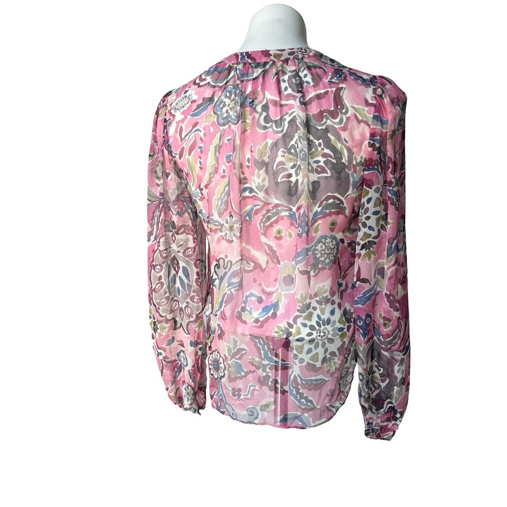 Veronica Beard Ashlynn Silk Top in Rose Multi, Sz 2 - Picture 5 of 16